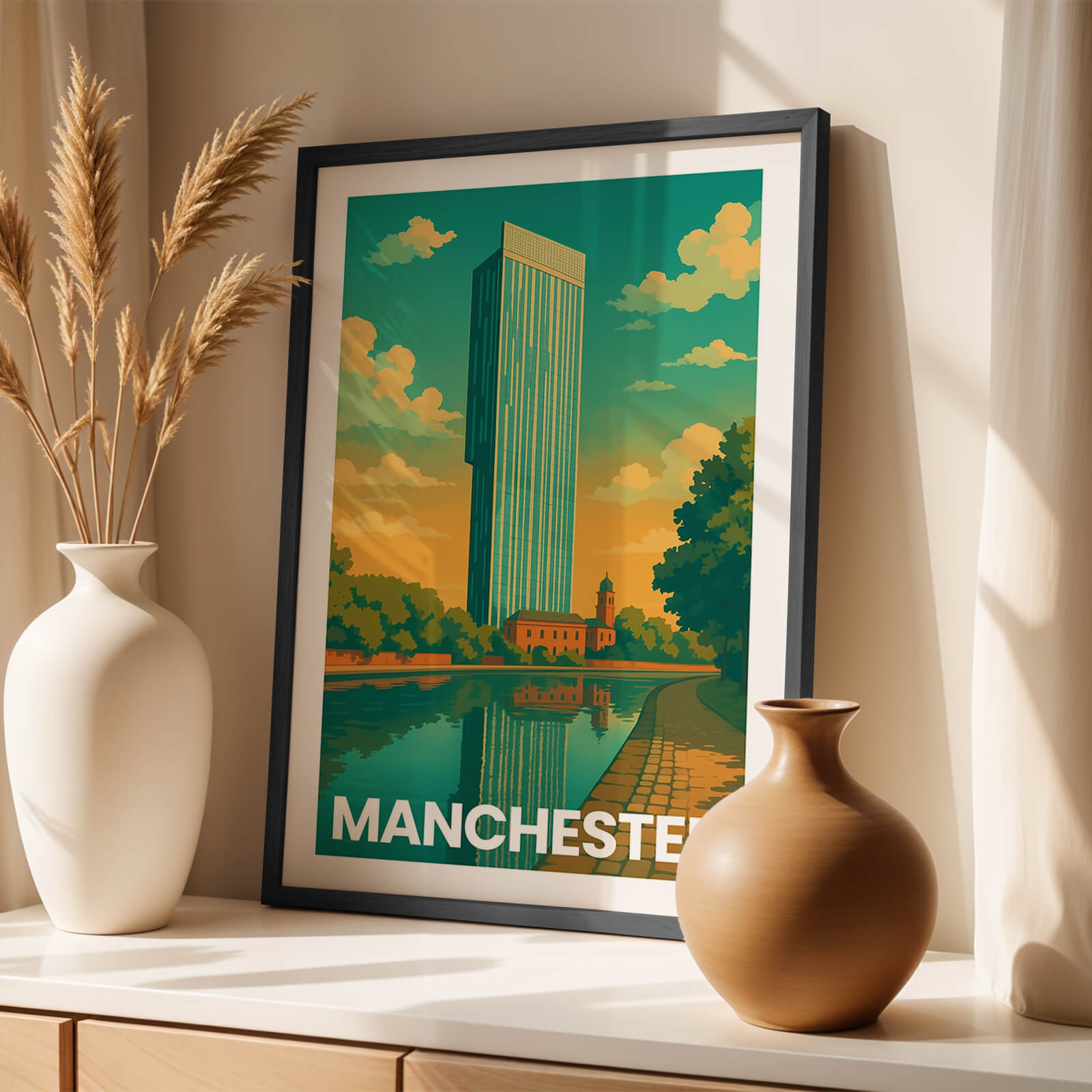 Manchester Vintage City Travel Poster