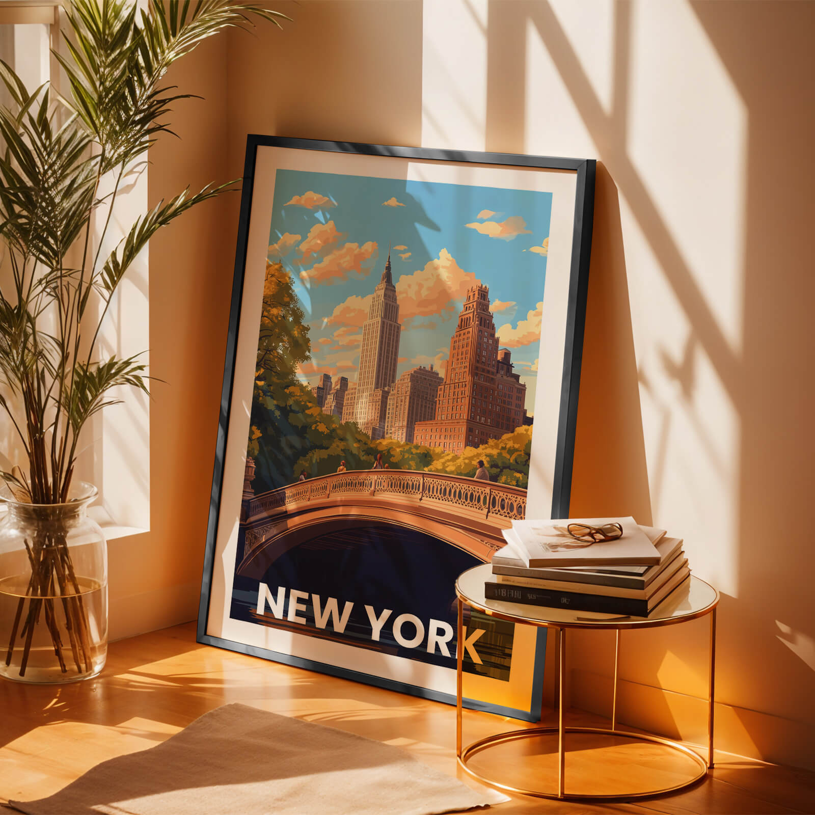 New York Central Park Vintage City Travel Poster