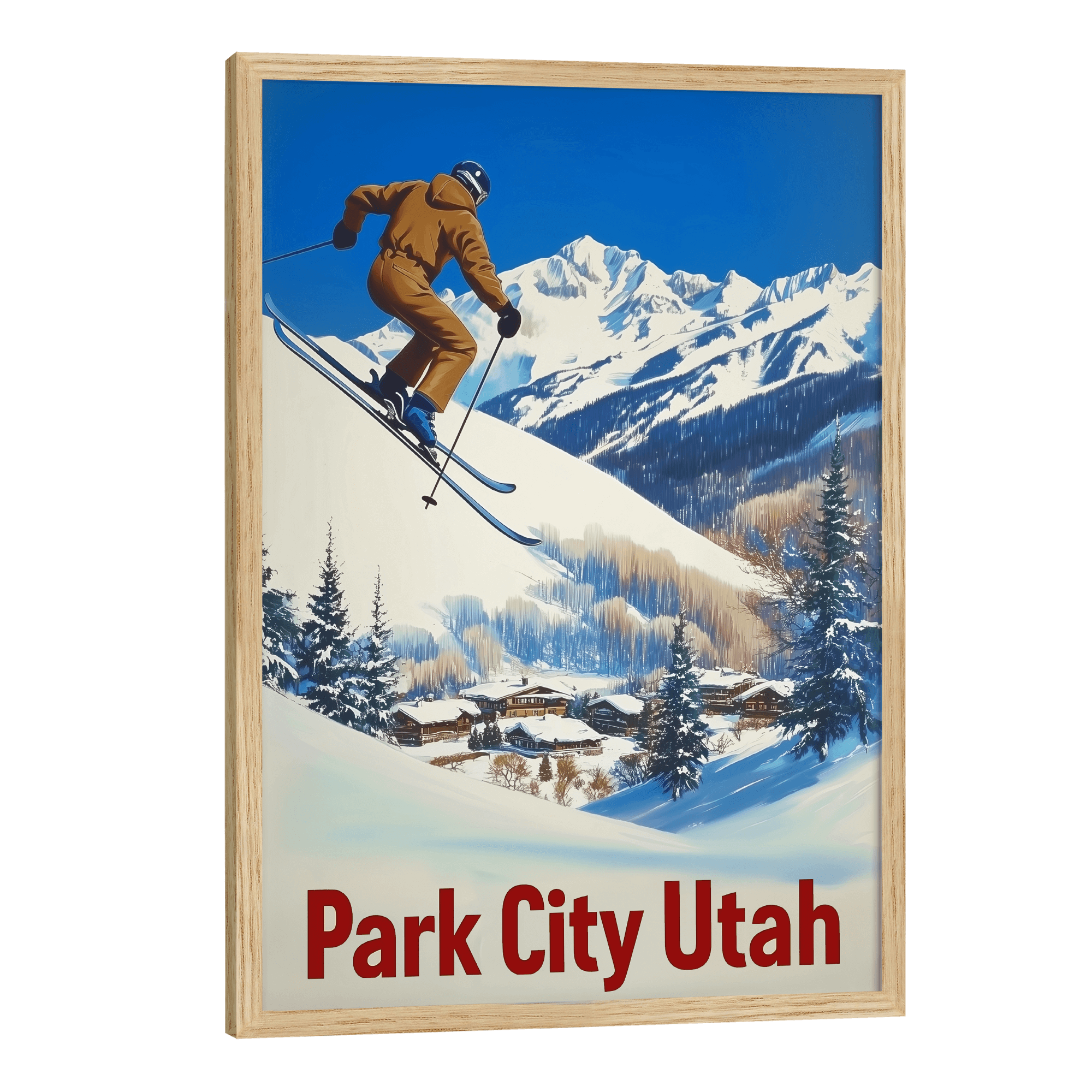 Park City, Utah Vintage Ski Travel Poster