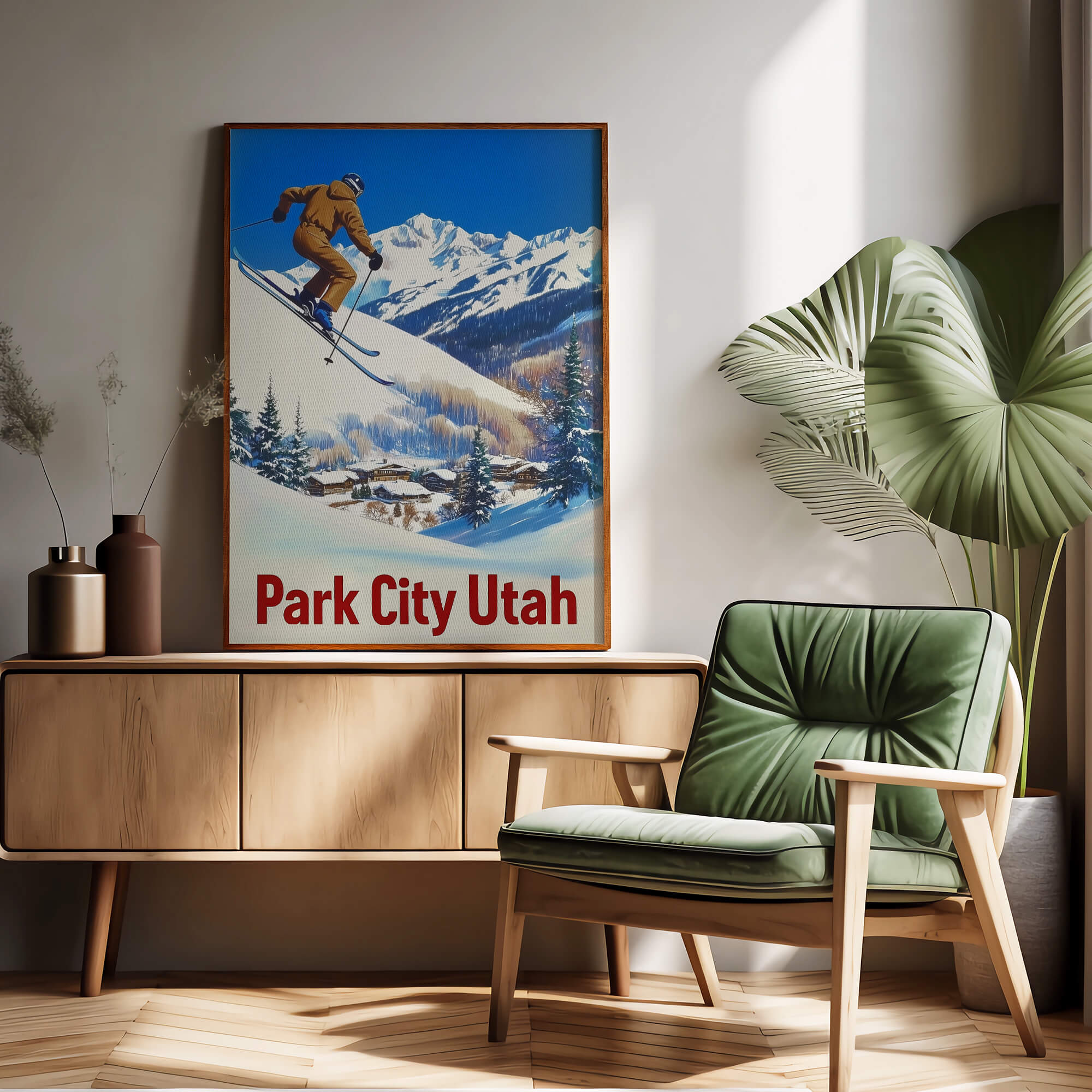 Park City, Utah Vintage Ski Travel Poster