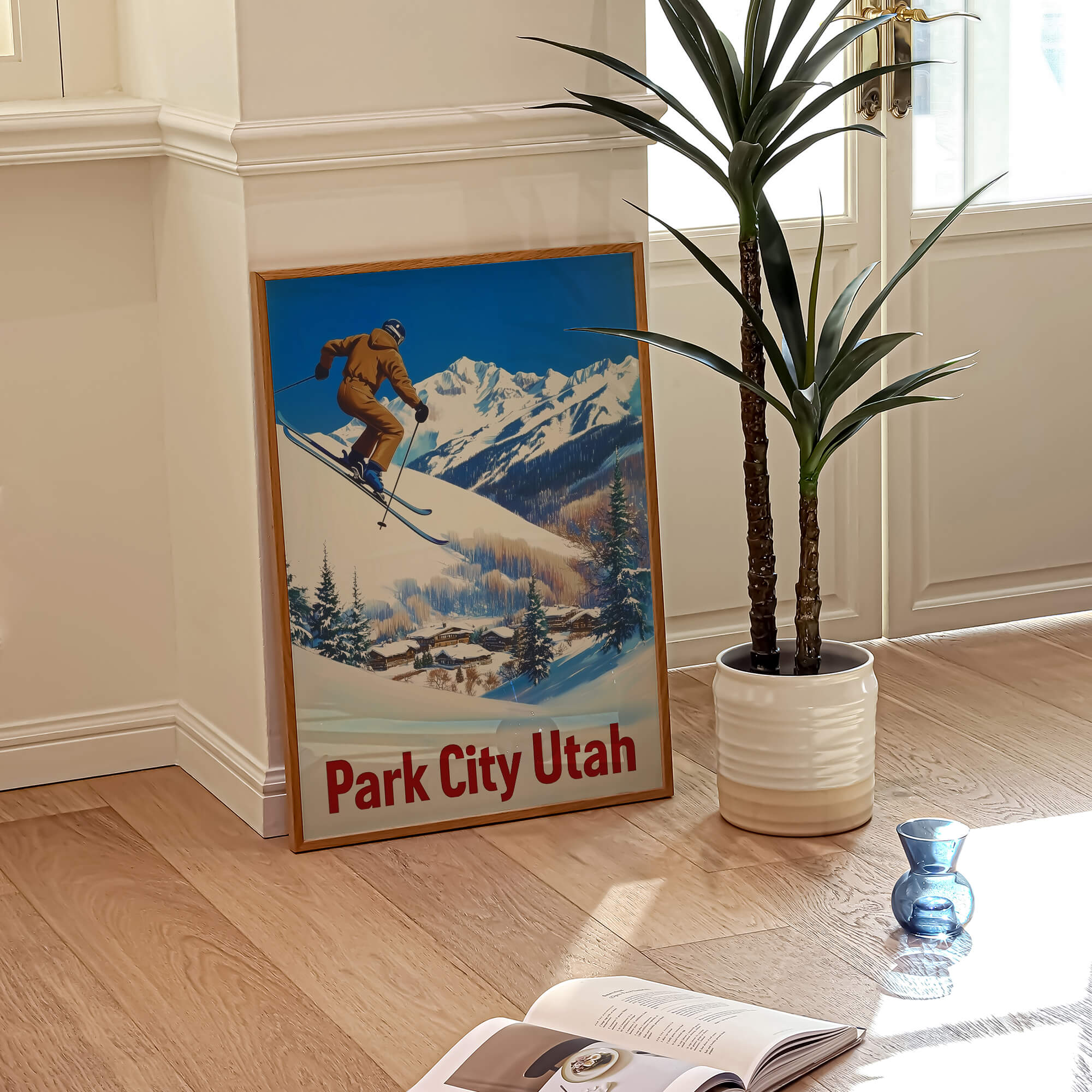 Park City, Utah Vintage Ski Travel Poster
