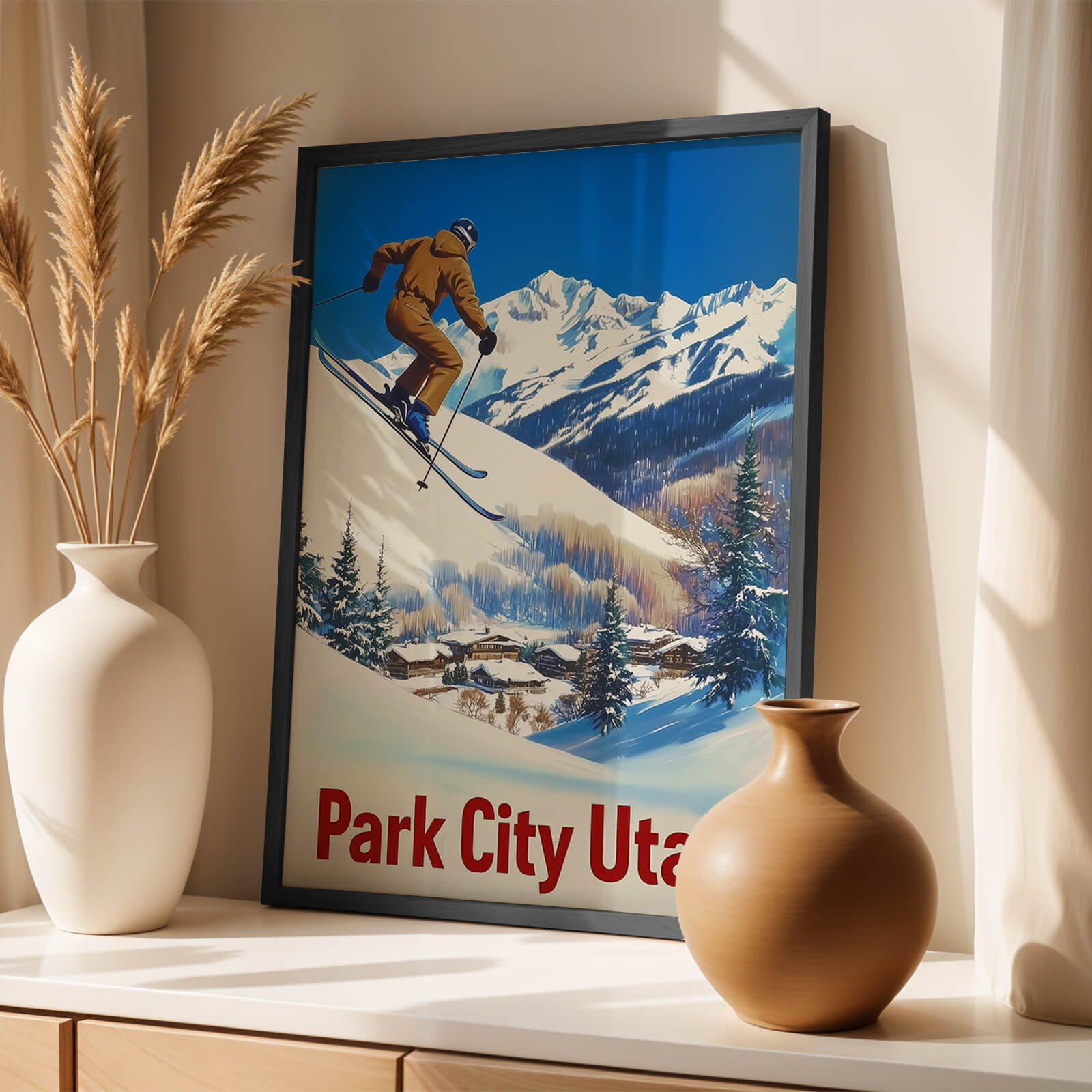 Park City, Utah Vintage Ski Travel Poster