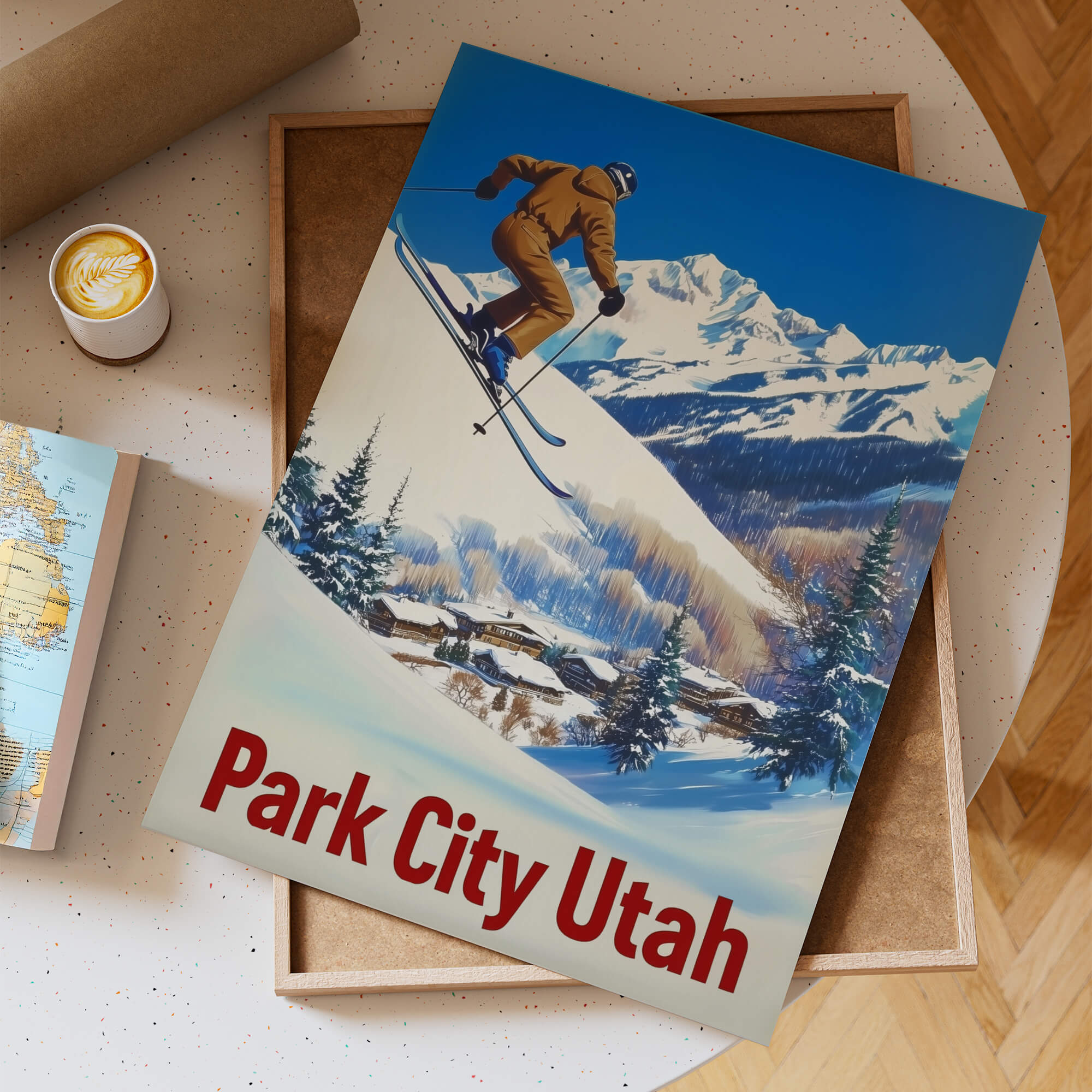 Park City, Utah Vintage Ski Travel Poster