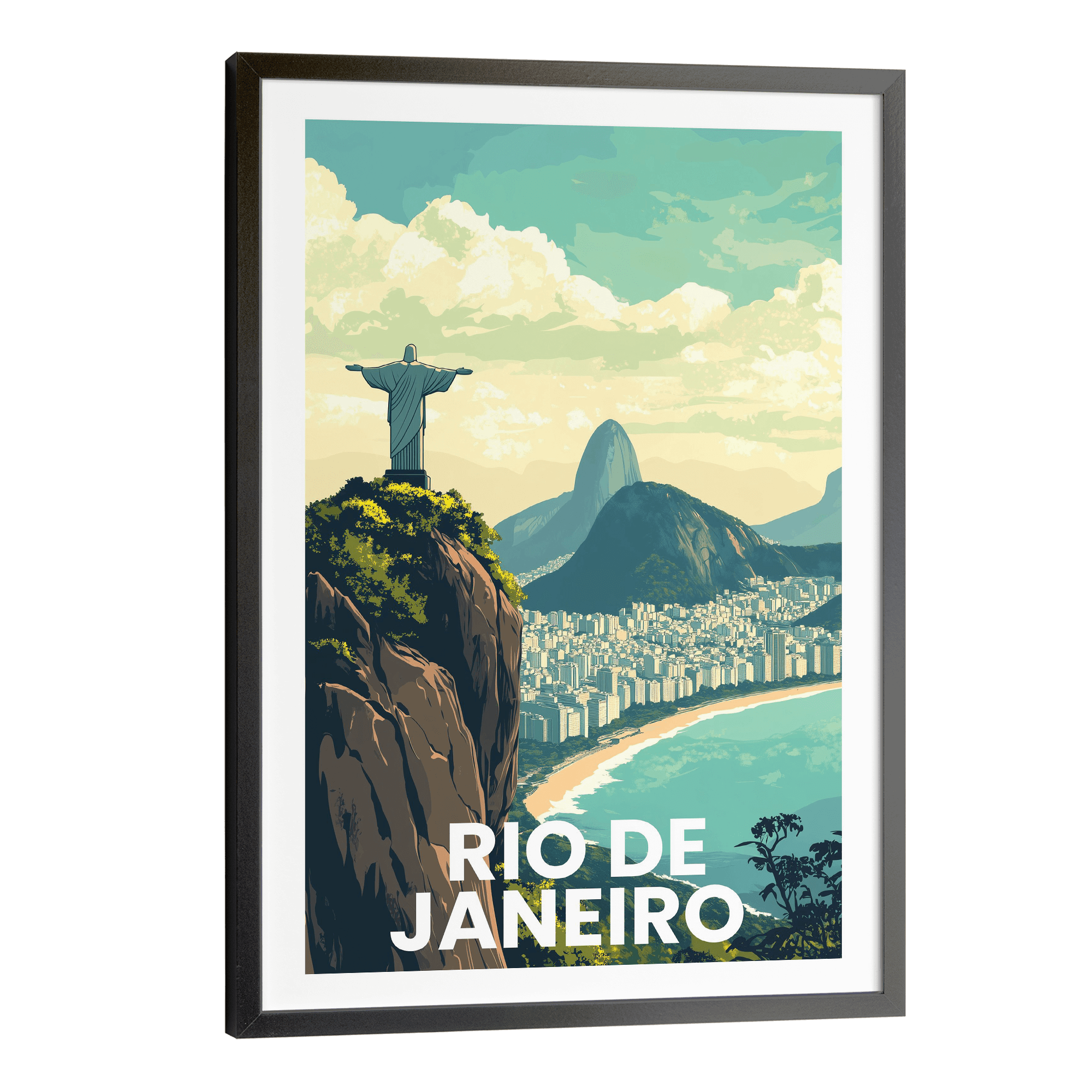 Rio de Janeiro Vintage City Travel Poster