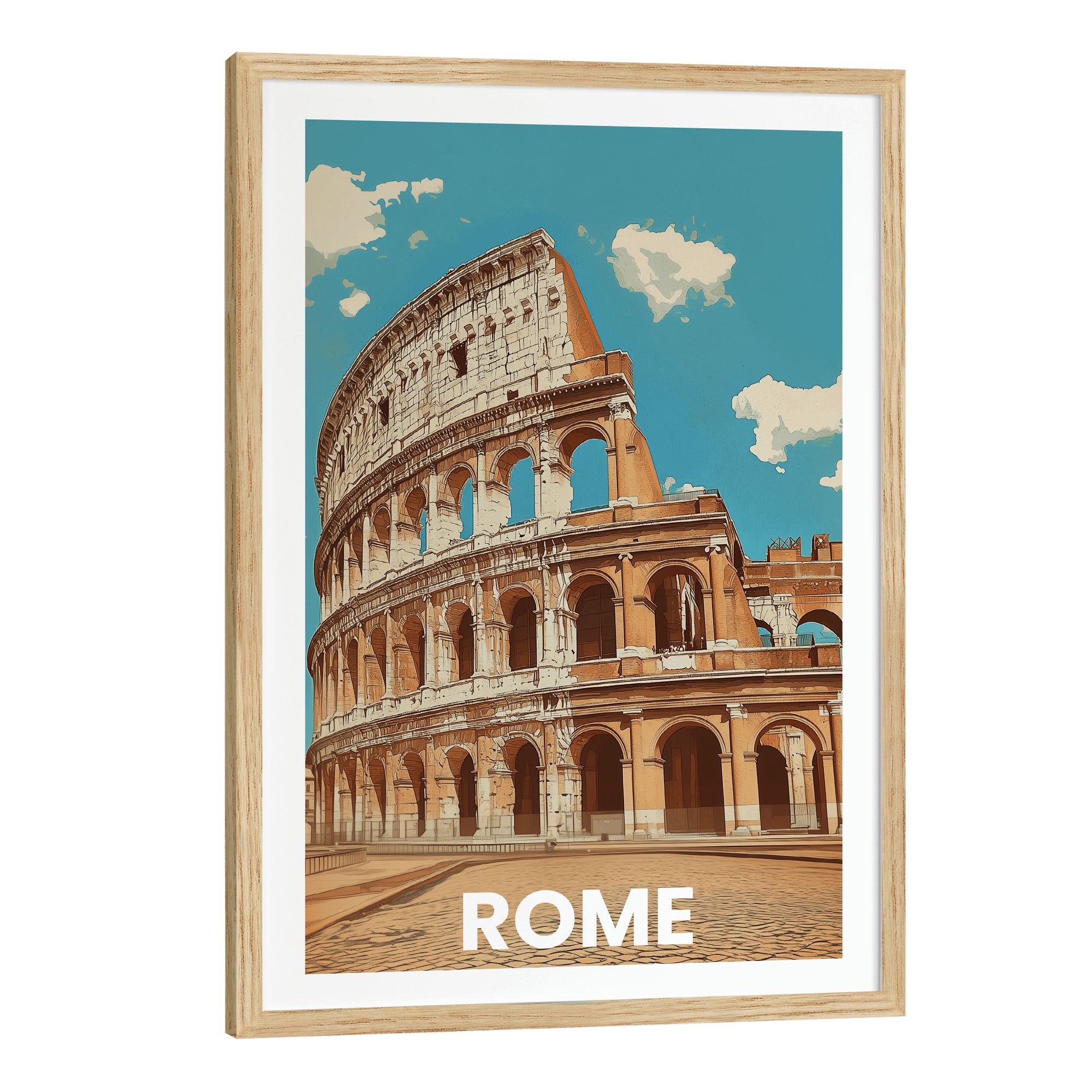Rome, Italy Vintage City Travel Poster