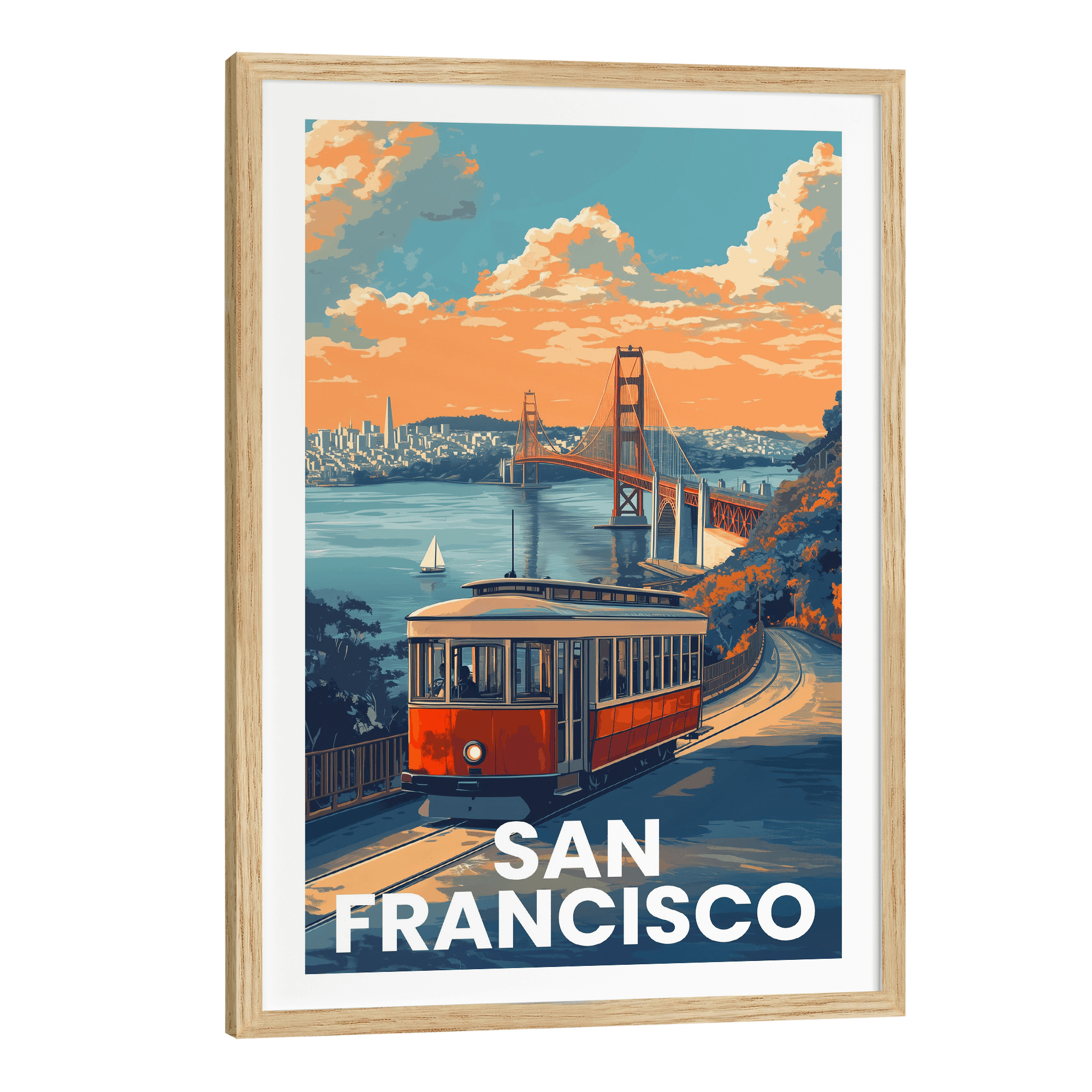 San Francisco Vintage City Travel Poster
