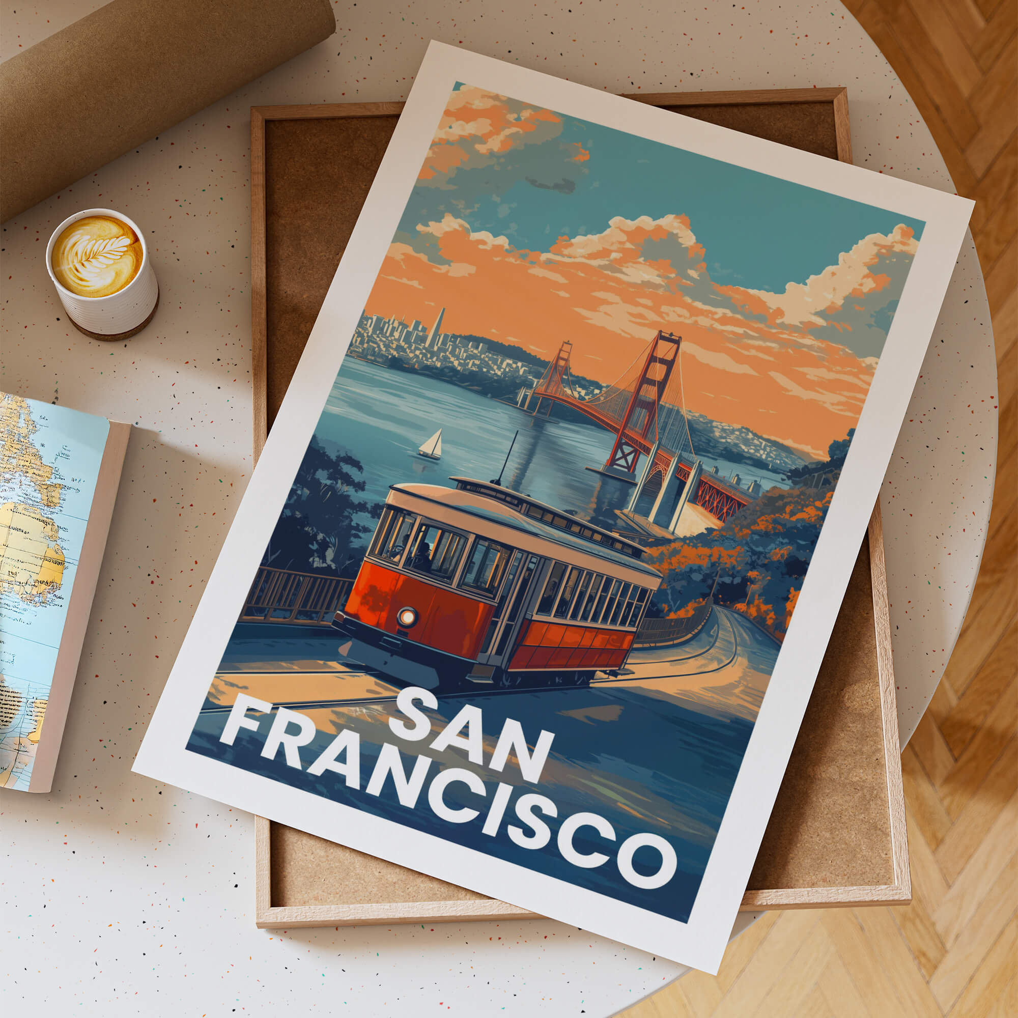 San Francisco Vintage City Travel Poster