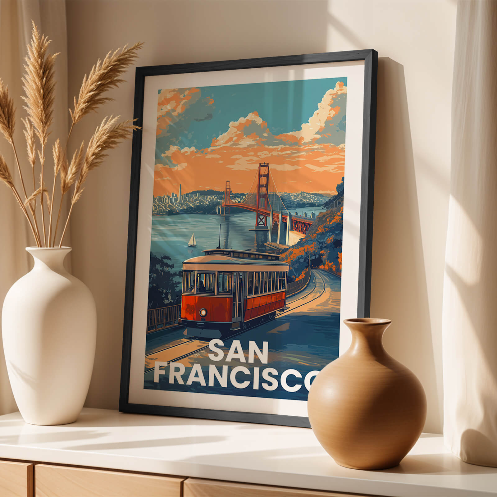 San Francisco Vintage City Travel Poster