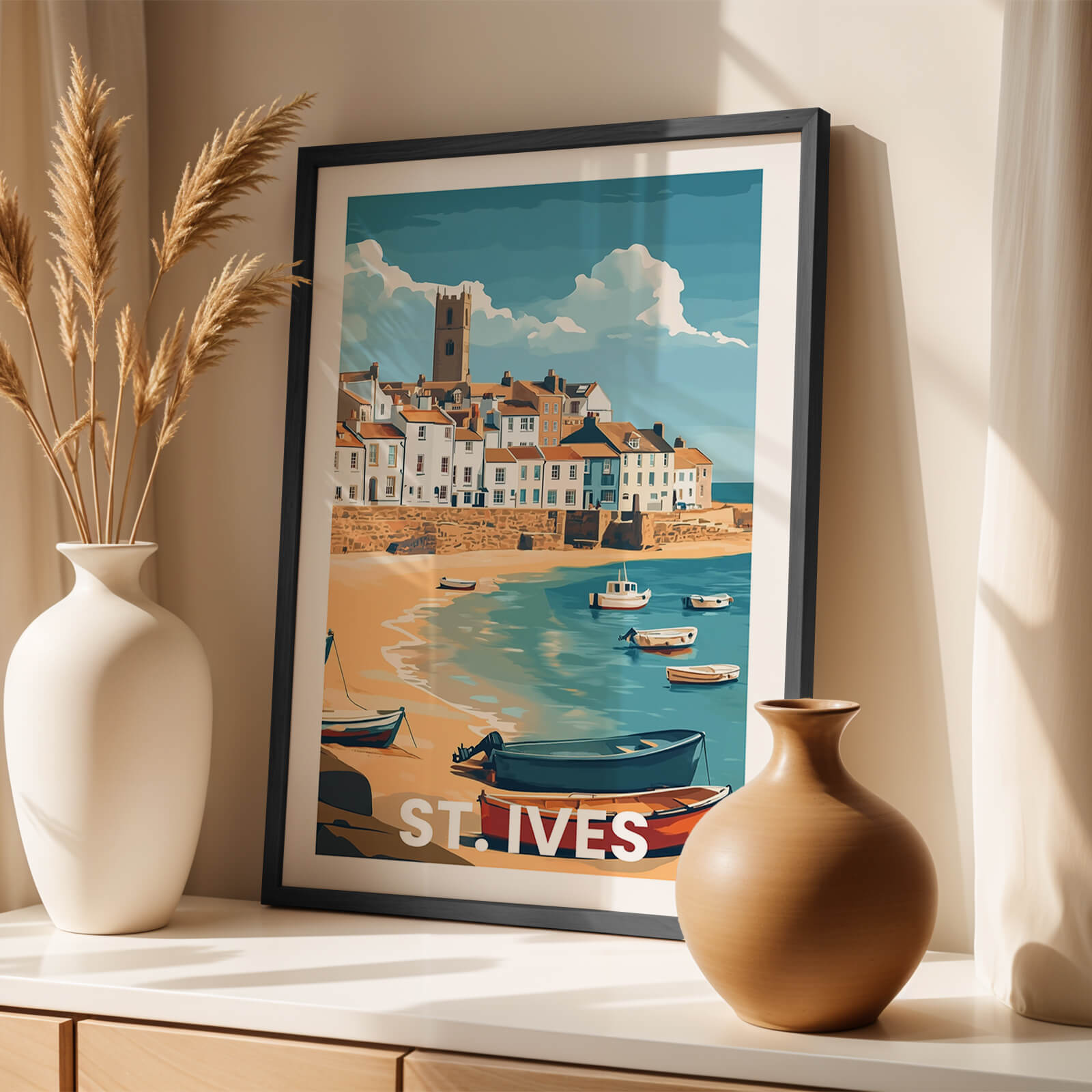 St. Ives Vintage City Travel Poster