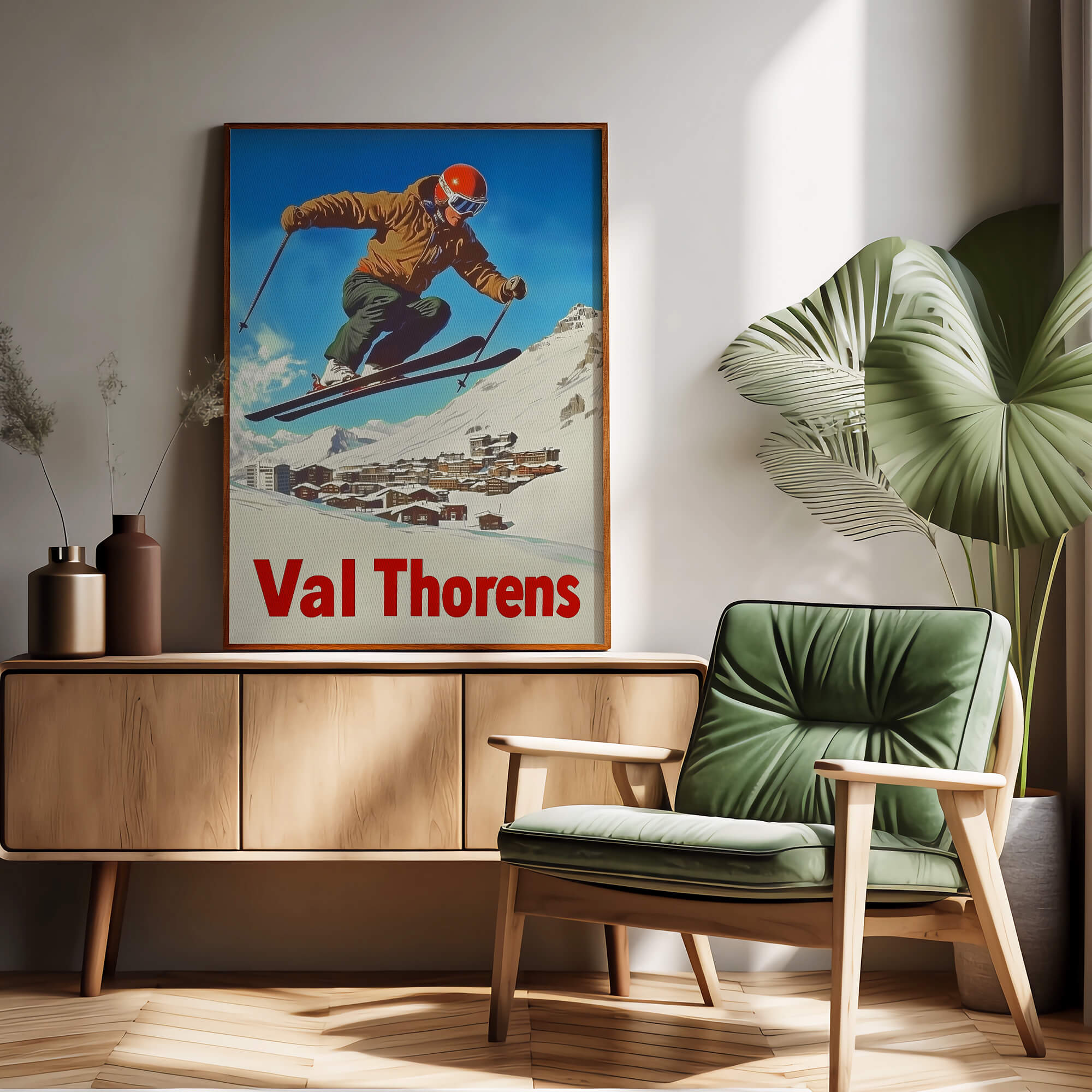 Val Thorens, France Vintage Ski Travel Poster