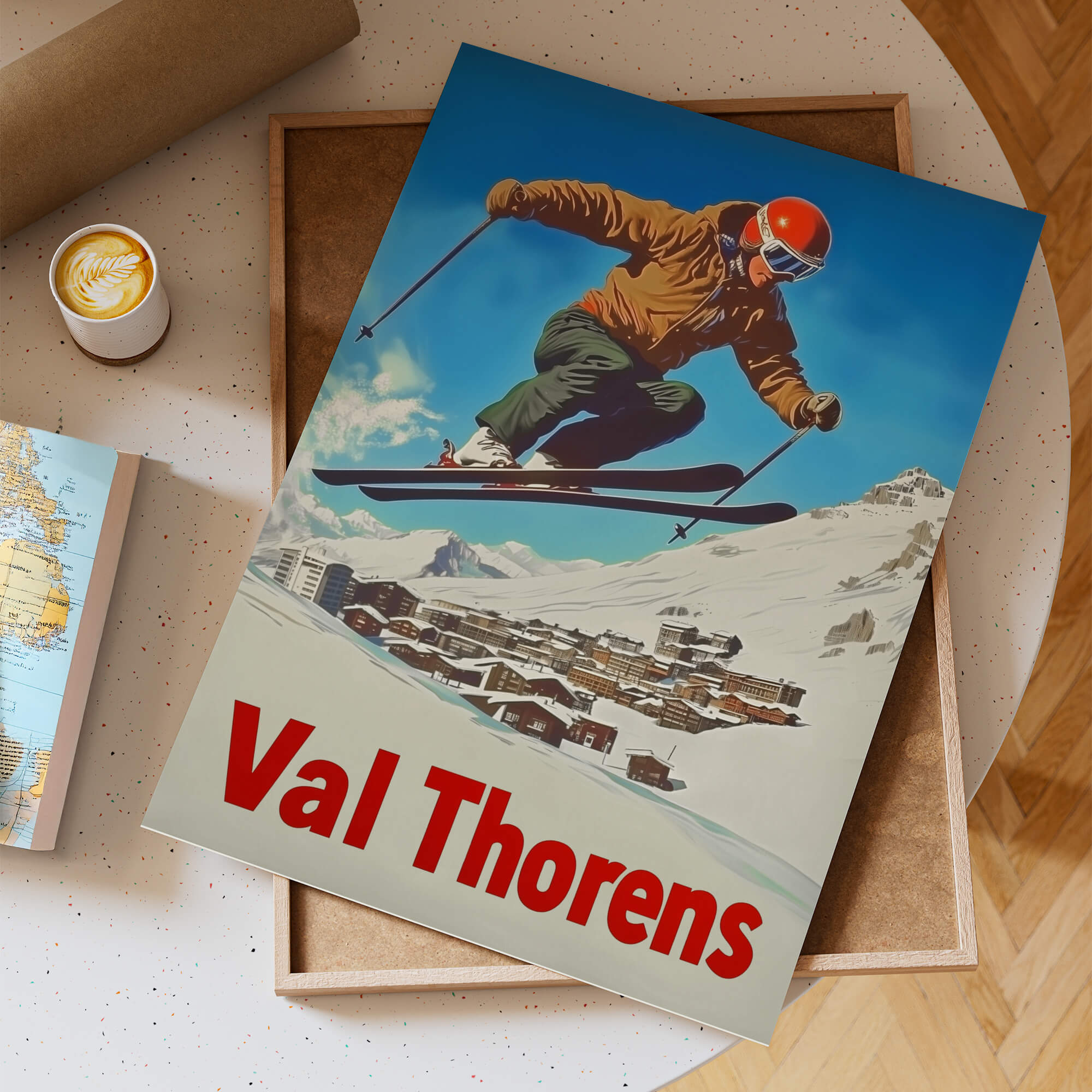 Val Thorens, France Vintage Ski Travel Poster