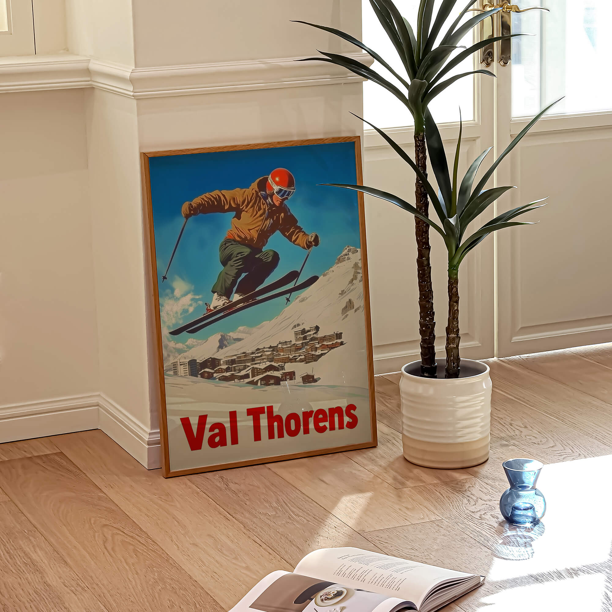 Val Thorens, France Vintage Ski Travel Poster
