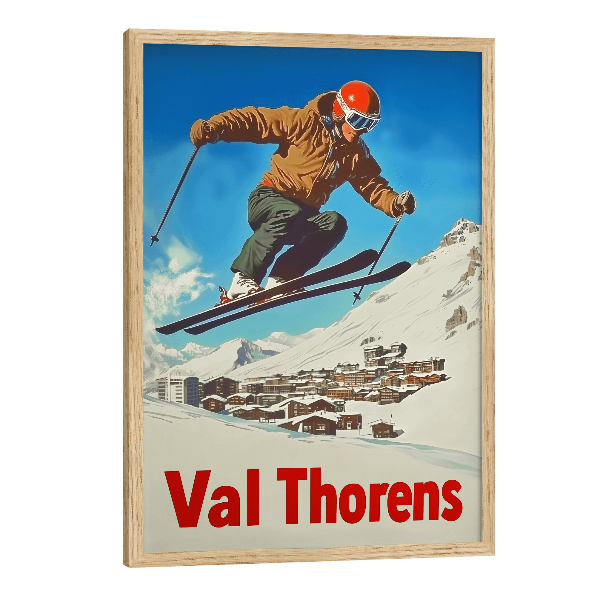 Val Thorens, France Vintage Ski Travel Poster