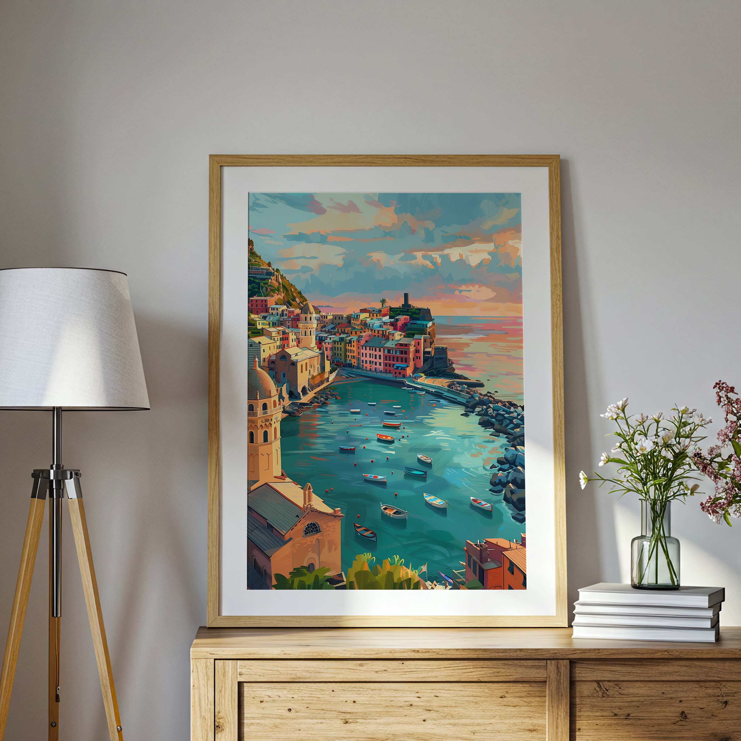 Vernazza Sunset Bay Poster