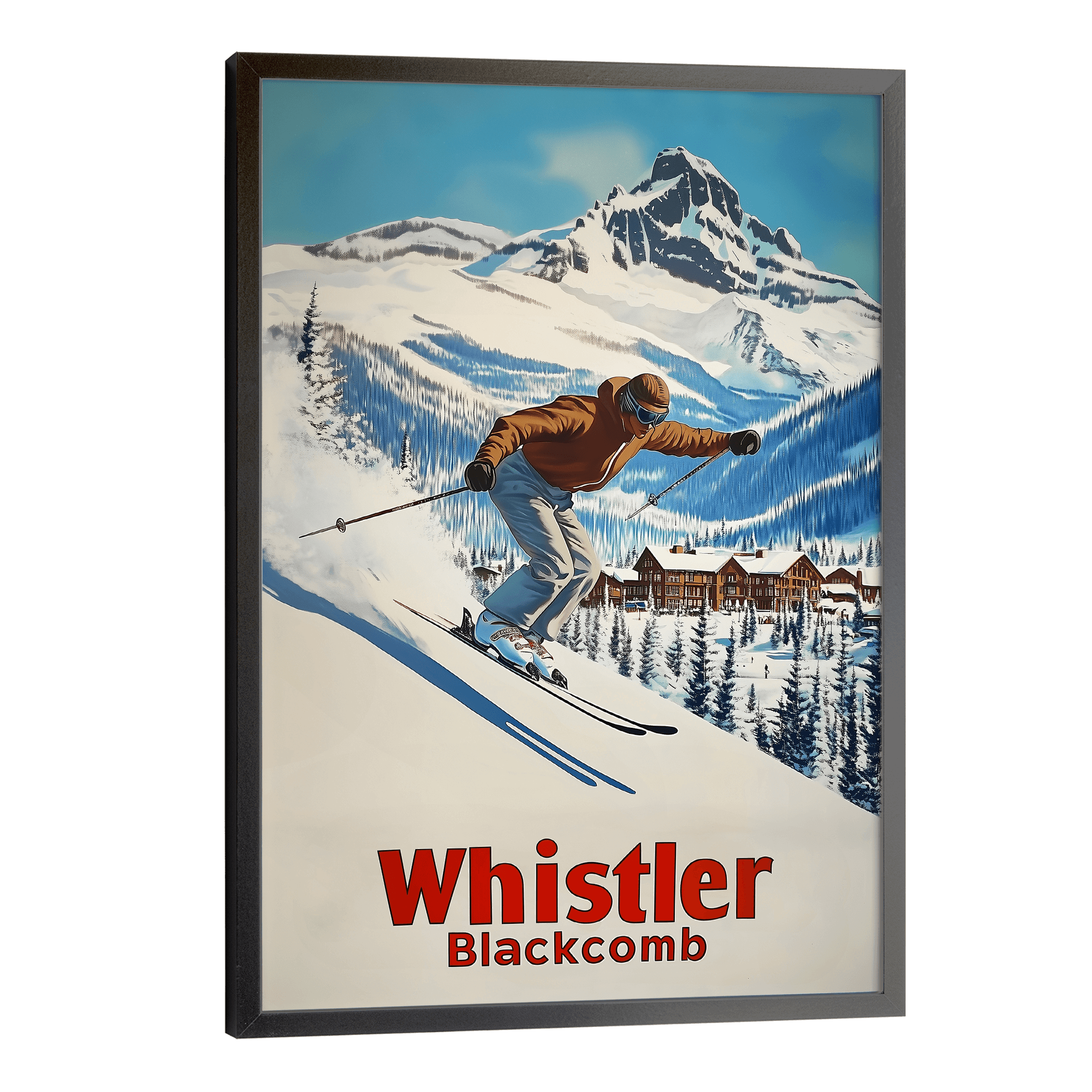 Whistler Blackcomb Vintage Ski Travel Poster